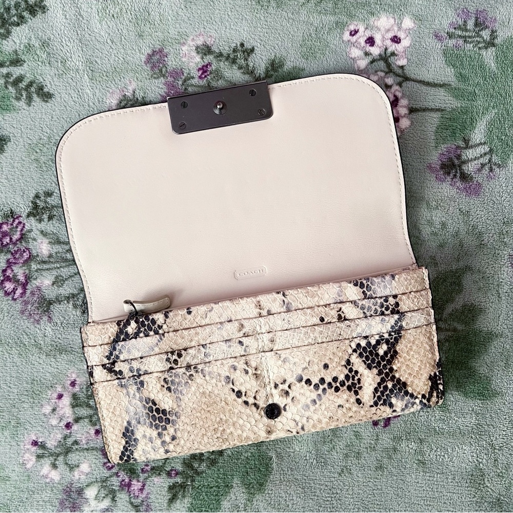 Coach Kristin Python Leather Metallic Embossed Sl… - image 3